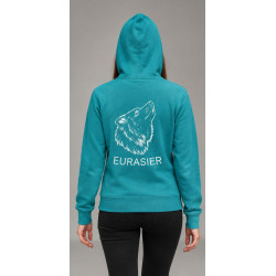 Hoodie türkis 'heulender Eurasier'