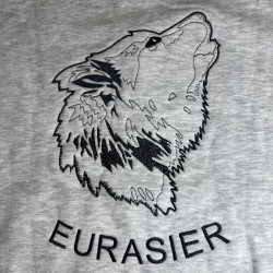 Hoodie silbergrau 'heulender Eurasier'